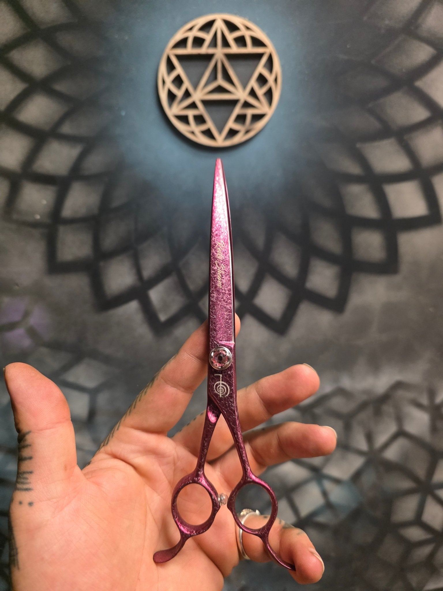 Reiki Shears - Pink Unicorn Reversed Curved Chunker - Reiki Shears