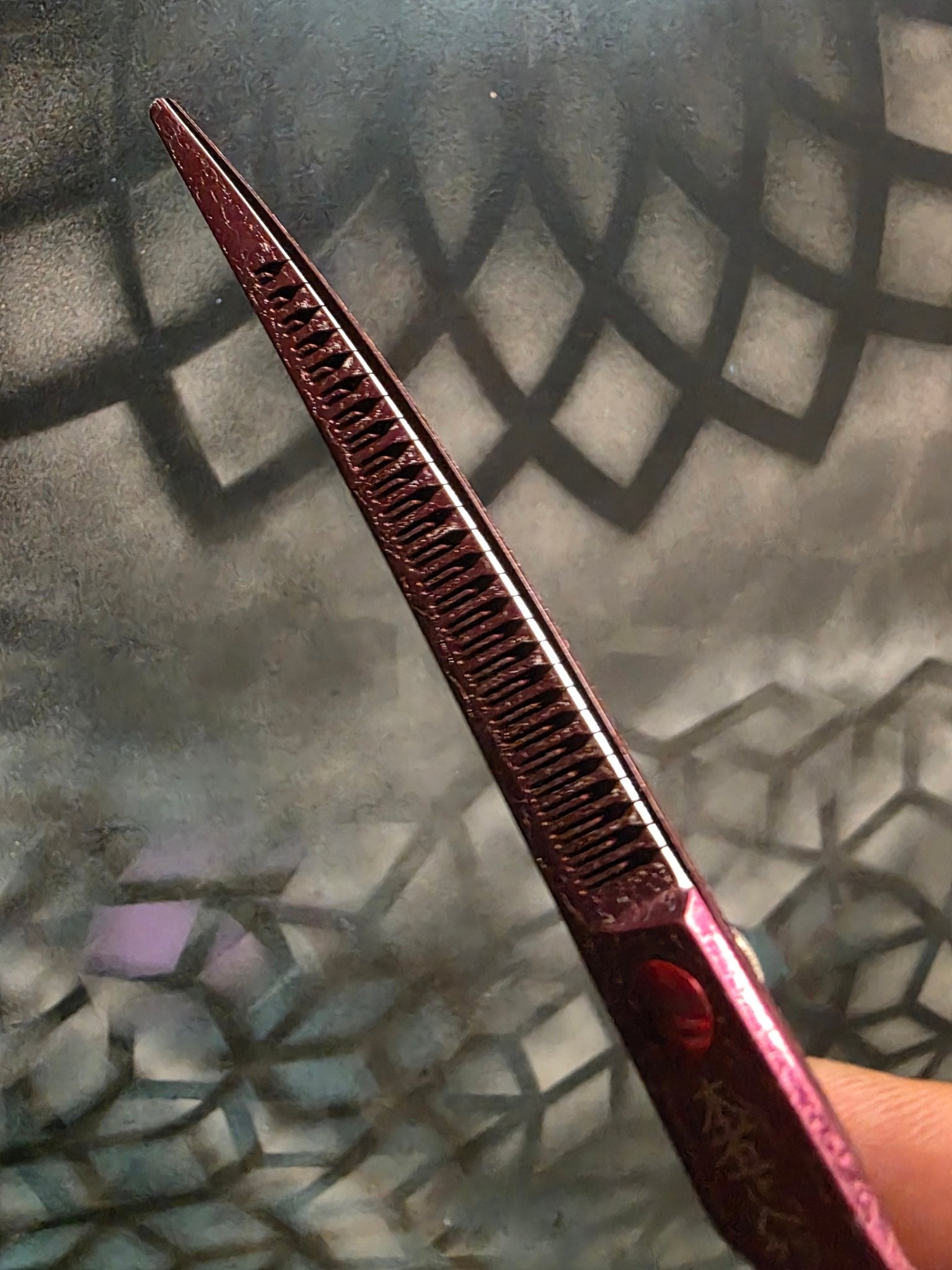 Reiki Shears - Pink Unicorn Reversed Curved Chunker - Reiki Shears