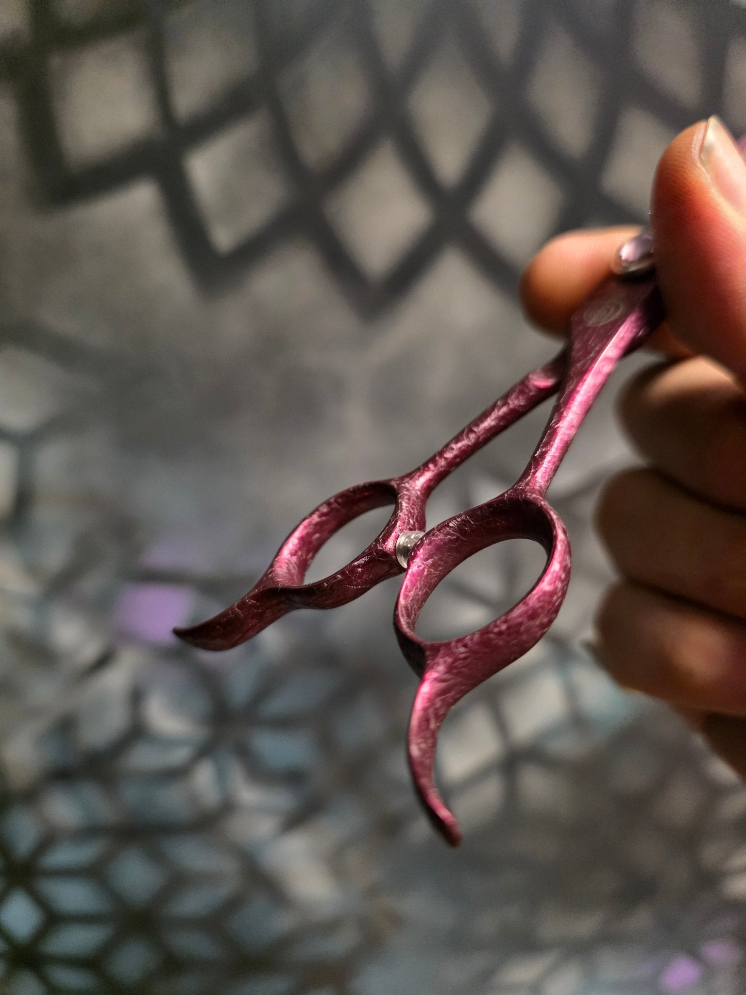 Reiki Shears - Pink Unicorn Reversed Curved Chunker - Reiki Shears